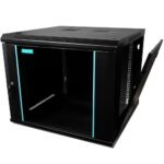 CABINET 19″ SPACER 9U 600x600mm, fixare pe perete, Flatpack (dezasamblat), Black, usa sticla cu blocare, panouri detasabile, otel 1.5mm, sarcina maxima 60Kg - Image 3