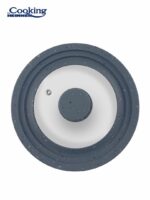 SET 3 CAPACE STICLA CU MARGINE DIN SILICON AJUSTABILA 16/18/20 CM; 22/24/26 CM; 28/30/32 CM; GRI