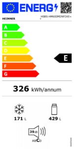Side by Side HEINNER HSBS-HM600MDNFDXE++, No Frost, 600 L, Clasa E, Inox antracit - Image 7