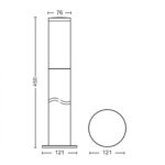 Stalp pentru iluminat exterior Philips Utrecht, 1xE27, max 20W, IP44 ,450x120mm, Antracit - Image 2