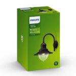 Aplica tip felinar pentru exterior Philips Raindrop, 1xE27, max 60W ,IP44, 381x300x428mm, Negru - Image 2