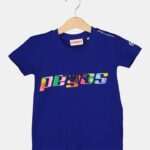 TRICOU  LOGO MULTICOLOR COPII  ROYAL BLUE-10