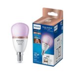 Bec LED RGB inteligent Philips Bulb P45, Wi-Fi, Bluetooth, E14 ,4.9W(40W), 470 lm, lumina alba si color (2200-6500K) - Image 3