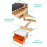 Set masuta si 2 scaune , lemn natur, U-Grow - Image 8