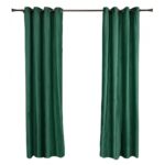 Set de 2 draperii din catifea Verde inchis . Setul contine 2 draperii, fiecare cu dimensiunea 140x270 cm. Sistem de prindere cu inele metalice. Material : 100% Poliester, densitate 205 GSM . Include si 2 cordoane tip sfoara - Image 2
