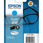 Epson Singlepack Cyan 408 DURABrite Ultra Ink, 14.7ml, WorkForce Pro WF-C4810DTWF, WorkForce Pro WF-C4310DW.