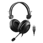 Casti Head-band A4TECH HU-35, Cu fir, Negru