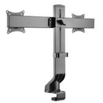 Suport monitor de birou Neomounts FPMA-D860DBLACK; pentru display-uri cu diagonale 10"-27", sistem de prindere VESA 75x75~100x100, suporta 2 ecrane, greutate maxima suportata 7kg per ecran, full motion, tilt +10°, -10°, swivel +10°, -10°, +180°, -180°; gas spring; culoare negru. Garantie 5 ani - Image 2