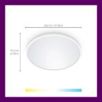Plafoniera LED WiZ SuperSlim, Wi-Fi, control vocal, 32W, 3800 lm ,luminaalba (2700-6500K), IP20, 55cm, Alb - Image 3