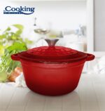 CRATITA FONTA EMAILATA+CAPAC 20x10 CM, 2.4 L, RED LINE, COOKING - Image 3