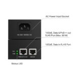 "Omada 10G PoE++ Injector Adapter PORT: 1× 10Gbps PoE Port, 1× 10Gbps Non-PoE Port SPEC: 802.3bt/at/af Compliant, 90 W PoE Power, Data and Power Carried over the same cable, Steel Case" - Image 3