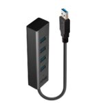 Hub USB Lindy LY-43324, 4 Port, USB 3.0, negru - Image 3