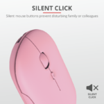 Mouse Wireless Trust Puck, 1600 dpi, Roz - Image 2