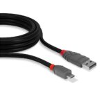 Cablu transfer Lindy LY-36733, USB 2.0 Type A to MicroUSB, 2m, Anthra Line - Image 2