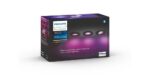3 Spoturi LED RGB incastrate Philips Hue Centura, Bluetooth, GU10 ,3x5.7W, 1050 lm, lumina alba si color (2000-6500K), IP20, 9cm, Negru - Image 2