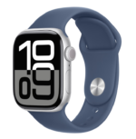 Apple Watch Series 10 GPS + Cellular 42mm Silver Aluminium Case with Denim Sport Band - M/L - Image 2