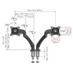 Suport Monitor de Birou Dublu, BARKAN M142P, 13" - 29", VESA 75x75, suporta pana la 6kg, negru - Image 2