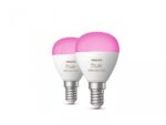 2 Becuri LED RGB inteligente Philips Hue P45, Bluetooth, E14, 5.1W ,470lm, lumina alba si color (2000-6500K) - Image 2