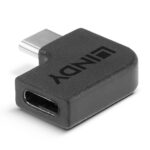 Adaptor Lindy USB-C 3.2 la USB C 90°, material PVC, temperaturi de operare -10°C - 80°C (14°F - 176°F), negru - Image 3