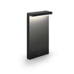 Stalp LED RGB pentru exterior Philips Hue Nyro, 13.5W (42W), 1000 lm ,lumina alba si color (2000-6500K), IP44, 99x255x400mm, Negru