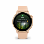Ceas Garmin vívoactive 6 display AMOLED, dimensiune afisaj 30.4 mm, rezolutie afisaj  390 x 390 pixeli, memorie 8GB, autonomie până la 11 zile (5 zile cu afişajul permanent pornit) rezistanta la apa pana la 5 ATM, greutate: 23g, ramă Pink Dawn cu curea Bone, carcasă Pink Dawn Metallic şi curea - Image 5