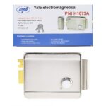 PNI Yala electromagnetica H1073A din otel, cu butuc Fail Secure NO, Se potriveste solutiilor de interfon cu intercom sau sistemelor de control acces, Alimentare: 12V, 1A, carcasa din otel inoxidabi, Dust proof, Watwr resistant 100l/min, Dimensiuni: 129x105x39mm, greutate: 1117g, 3 chei.