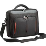 Geanta laptop Targus Classic+ Clamshell, pentru laptopuri de 15.6", dimensiuni: 42 x 8 x 38cm, dimensiuni compartiment laptop: 38.7 x 2.5 x 26.5 cm, greutate 0.68 kg, negru/rosu