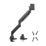 Suport monitor Serioux MM80-C012, compatibilitate dimensiune ecran 17"-57", arc cu gaz, greutate maximă suportata: (per ecran): 2~27 kg, greutate maximă suportata pentru ecran curbat (per ecran): 1 ~ 22 kg, VESA: 75x75, 100x100, 100x200, 200x100, 200x200, inclinare: +60°~-20°, pivotare: +90°~-90°