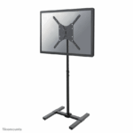 Stand podea mobil/fix Neomounts NS-FS100BLACK; pentru display-uri cu diagonale 10"-55", sistem de prindere VESA 75x75~400x400, greutate maxima suportata 20kg, tilt +30°, rotate 6°, inaltime reglabila manual 750-1240mm; management cabluri, 1 stalp; dimensiuni 502x454x1240; culoare negru. Garantie 5