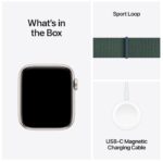Apple Watch SE GPS + Cellular 44mm Starlight Aluminium Case with Lake Green Sport Loop - Image 3