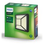 Aplica LED pentru exterior Philips Drosera, 12W (83W), 176V, 1200 lm ,lumina calda (2700K), IP44, 74x190mm, Negru - Image 2