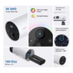 tp-lINK TAPO C420 Cameră de supraveghere cu acumulatori, Senzor imagine: 1/3", Lentile: F/NO: 1.61±10%; Focal Length: 3.18mm±5%, IR 15m, Unghi vizualizare: 113°, Rezolutie: 2K QHD (2560 × 1440 px), Microfon și difuzor integrate, Protocol Wi-Fi: IEEE 802.11b/g/n, 2.4 GHz, Detectarea mișcării - Image 5