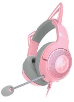 Casti Head-band RAZER Kraken Kitty V2 Quartz Edition, Cu fir, Roz