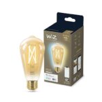 Bec LED inteligent vintage (decorativ) WiZ Connected Filament Gold ST64 ,Wi-Fi, E27, 6.7W (50W), 640 lm, lumina alba (2000-5000K), compatibilGoogle Assistant/Alexa/Siri - Image 3