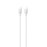 Cablu Serioux TYPE-C - TYPE-C 2M 60W.Lungime: 200 cm, Ieșire: 65W, tip cablu: USB-C la USB-C, culoare: Alb , funcție: încărcare și sincronizare