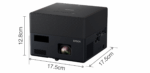 Proiector Epson EF-12 Mini laser Smart projector, 3LCD, 1000 lumeni, FHD 1920*1080, 16:9, 2.500.000:1, laser, dimensiune maxima imagine 150", USB 2.0 Type A, USB 2.0 Type B, Stereo mini jack audio out, HDMI ARC, HDMI (HDCP 2.3), Android TV, Kensington lock, boxa 2W inclusa, Chromecast, Google - Image 2