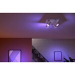 Spot LED RGB Cvadruplu Philips Hue Argenta, Bluetooth, 4xGU10, 4x5.7W ,4x350 lm, lumina alba si color (2000-6500K), IP20, Metal, Argintiu - Image 2