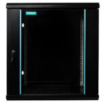 CABINET 19″ SPACER 12U 600x450mm, fixare pe perete, Flatpack (dezasamblat), Black, usa sticla cu blocare, panouri detasabile, otel 1.5mm, sarcina maxima 60Kg - Image 2
