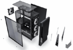 Carcasa gaming Serioux Rogue, tip middle tower, mesh si banda ARGB, Capac superior cu filtru magnetic de praf, panoul lateral: sticla securizata, sasiu: SPCC 0.6T, USB2.0x2+HD Audio, USB 3.0 x1, porturi rezervate pentru ventilator:, față: 1 ventilator RGB fix de 120mm(inclus), suportă cooler pe - Image 3