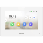 Monitor videointerfon ALB 7inch color Hikvision DS-KH6320-LE1/WH(B) LCD Resolution 1024 × 600, ROM 32 MB, RAM 128 MB, Audio compression standard G.711 U, G.711 A, Event capacity 200 alarm records, 2 MB RAM reserved for events, Linked doorphone capacity 17 IP doorphones, Network interface 1 RJ-45