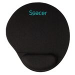 Mousepad Spacer, suport incheietura cu gel, cauciuc si material textil, 240 x 220 mm, negru - Image 2