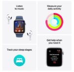 Apple Watch SE GPS 44mm Starlight Aluminium Case with Lake Green Sport Loop - Image 6