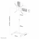 Stand podea mobil/fix Neomounts NS-FS100BLACK; pentru display-uri cu diagonale 10"-55", sistem de prindere VESA 75x75~400x400, greutate maxima suportata 20kg, tilt +30°, rotate 6°, inaltime reglabila manual 750-1240mm; management cabluri, 1 stalp; dimensiuni 502x454x1240; culoare negru. Garantie 5 - Image 2