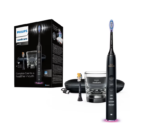 Periuta de dinti sonica electrica Philips Sonicare DiamondClean 9000 HX9917/89, 62000 miscari/minut, 4 moduri de curatare, 3 nivele intensitate, senzor presiune, functia BrushSync, 2 baze de incarcare, 2 capete de periere, aplicatie Sonicare, Negru