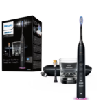 Periuta de dinti sonica electrica Philips Sonicare DiamondClean 9000 HX9917/89, 62000 miscari/minut, 4 moduri de curatare, 3 nivele intensitate, senzor presiune, functia BrushSync, 2 baze de incarcare, 2 capete de periere, aplicatie Sonicare, Negru