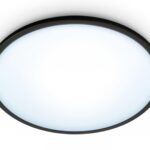 Plafoniera LED WiZ SuperSlim, Wi-Fi, Bluetooth, 16W, 1500 lm, luminaalba(2700-6500K), IP20, 29.2cm, Metal/Plastic, Negru