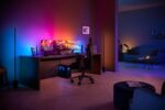 Banda LED RGB Philips Hue Gradient pentru PC, 3 monitoare 24-27 inch ,20W, 1200 lm, lumina alba si color, 187.5cm, Alb - Image 3