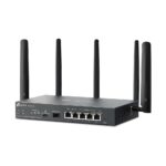 "Omada 4G+ Cat6 AX3000 Gigabit VPN Router PORT: 1× Gigabit SFP WAN/LAN Port, 1× Gigabit RJ45 WAN Port, 4× Gigabit WAN/LAN RJ45 Ports, 1 Nano SIM slot (4G+ Cat6) SPEED: 574Mbps at 2.4 GHz + 2402 Mbps at 5 GHz (HE160) Wi-Fi Speed, 300 Mbps Download LTE Speed FEATURE: Integration - Image 3