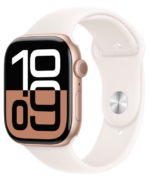 Apple Watch Series 10 GPS + Cellular 46mm Rose Gold Aluminium Case with Light Blush Sport Band - M/L - Image 2