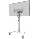 Stand podea mobil Neomounts 37"-75", VESA 100x100~600x400, 70kg, fix, inaltime reglabila, alb